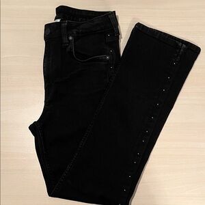 H&M Black Stud-Trim Slim Ankle Jeans